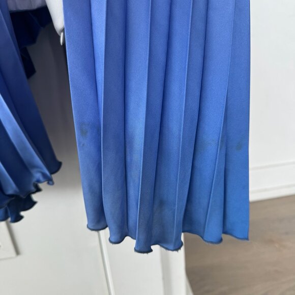 L'IDEE les éléments opera pleated asymmetric gown - Ocean Blue | Size: Small, 4 - Picture 12 of 14